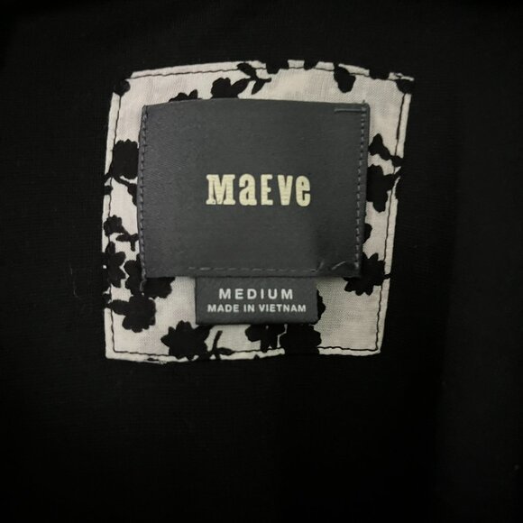 Anthropologie | Maeve Cold Shoulder Black Flounce Dress | Size Medium - Picture 9 of 9